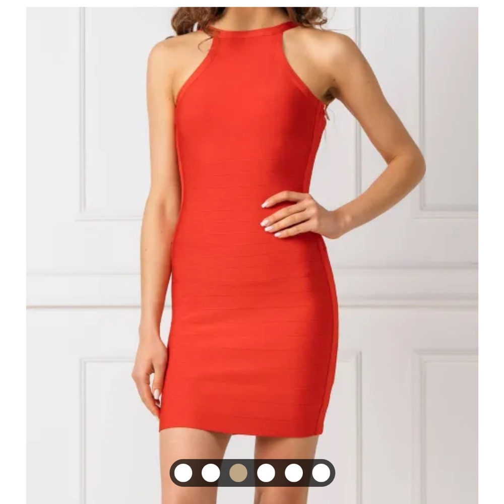 Guess by Marciano Red Halter Bodycon Mini Dress